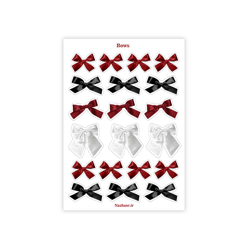 استیکر پاپیون قرمز مشکی